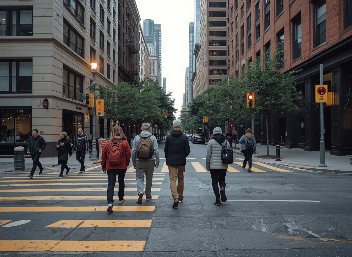 Abstract illustration of pavement rhythm and soft colour bands