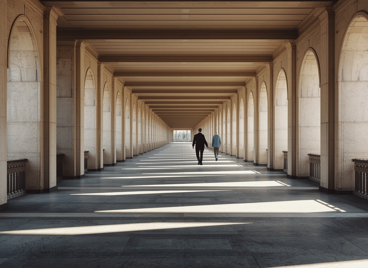 Illustration of a corridor path with horizontal rhythm lines